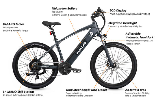 Wallke e-biek h1 application combines pedals and power assist, the powerful motor is combined with Shimano 21-speed system, allowing you to find a more comfortable pedaling rhythm under different riding conditions. Using them together makes the e-bike experience so varied and enjoyable
