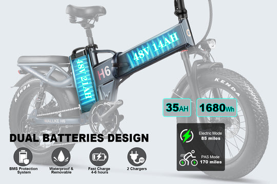 Wallke E-bike H6 - Folding bicycle, easy to carry, does not take up space, and brings more convenience to your travel