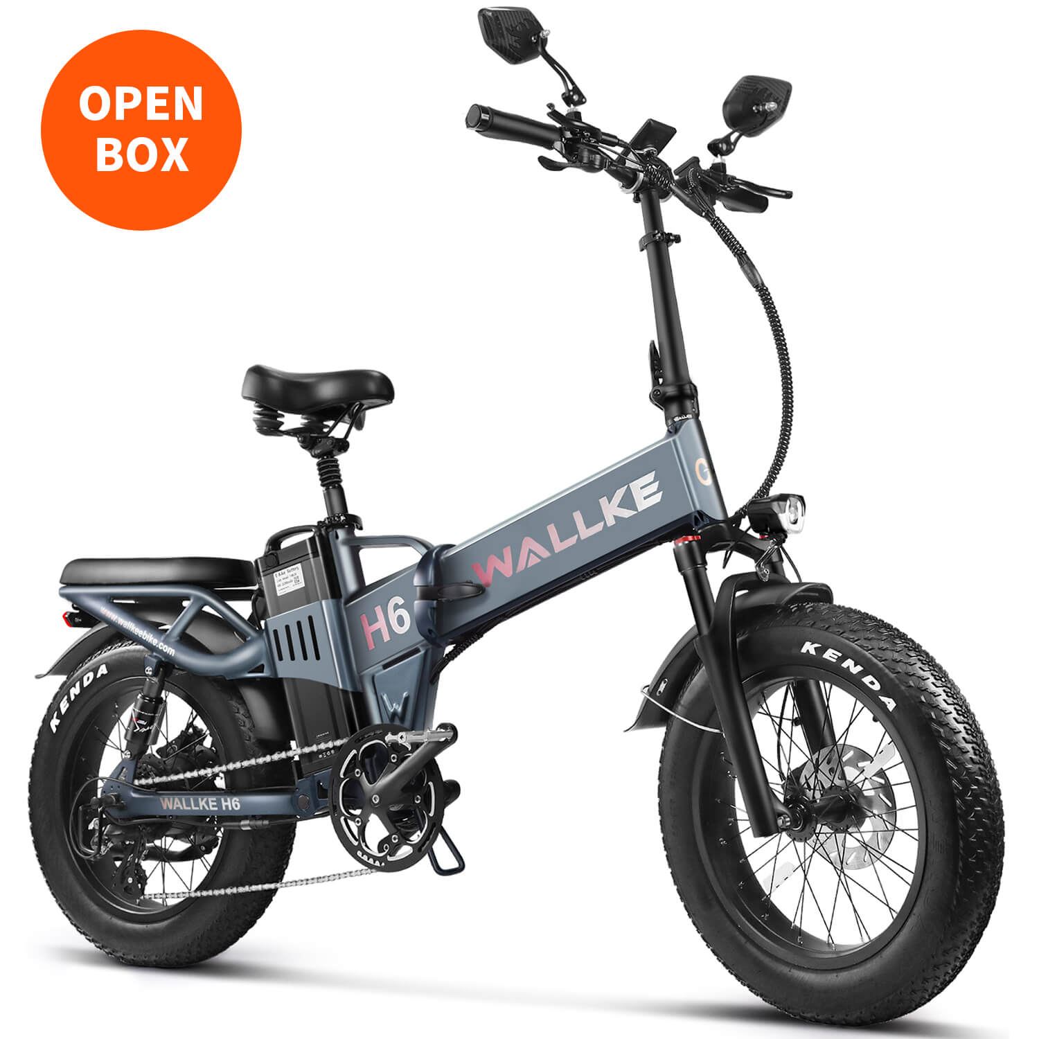 Wallke-H6-Fat tire electric bicycle, equipped with two-way light effect, makes you safer to ride at night